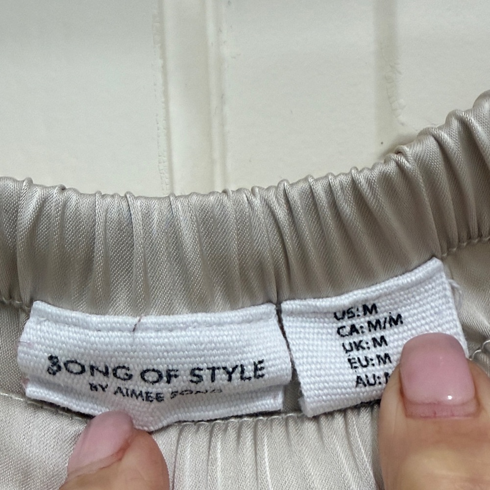 Song of Style Satin Maxi Skirt in Light Taupe - Picture 2 of 6